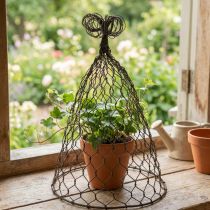 Artikel Draadkap, decoratieve bel, latwerk van metaal Bruin H25cm Ø16cm