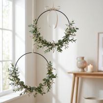Artikel Decoratieve metalen ring decoratieve ring Scandi ring zwart Ø30,5cm 6 st