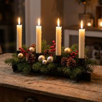 Artikel Kandelaar zwart, kandelaar adventskrans 40cm H8cm