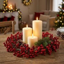 Artikel Bessenkrans Rood Kunstplanten Rood Kerst Ø35cm