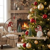 Artikel Decoratieve ring metalen kabouter decoratieve hanger Kerstmis Ø21,5cm 2 st