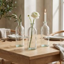 Artikel Kaarshouder sierflessen mini vazen glas helder H19,5cm 6 st