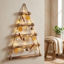 Artikel Wanddecoratie kerstboom hout boho decoratie gevlamd 50×65cm