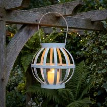 Artikel Tuinlantaarn, metaal en glas, hangende kaarsenhouder, wit, Ø18,5 cm