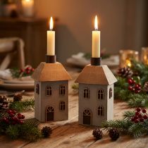 Artikel Kerstkaarsenhouder voor taps toelopende kaarsen, 14,5 cm, 2 stuks