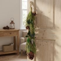 Artikel Kerstdecoratie hangend met dennenappels en eucalyptus L60cm in Scandinavische landelijke stijl