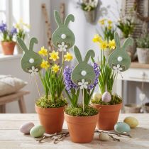 Artikel Vilt Paashaas op Houten Stok – Leuke Decoratieve Pluggen voor Lente &amp; Pasen 12cm 12st