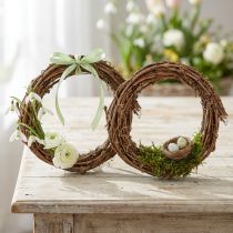 Artikel Decoratieve ring mini druivenkrans naturel Ø15cm 6 stuks DIY decoratie