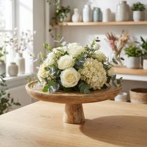 Artikel Houten decoratief bord met voet, taartstandaard, natuurlijke uitstraling, Ø25cm