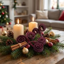 Artikel Droge decoratie Palm Male wijnrood 25 stuks