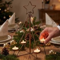 Artikel Theelichthouder kerstboom tafeldecoratie brons Ø27cm H38cm