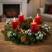 Artikel Kerstballen op draad van glas groen grijs Ø40mm 32 st