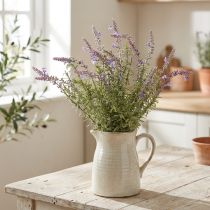 Artikel Lavendel kunstkruiden op een stengel met 7 takken 40cm 3st