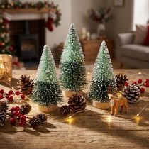 Artikel Mini kunstkerstboom met sneeuw Ø5cm H10cm 6 stuks