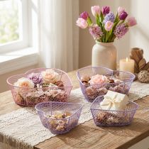 Artikel Draadmandjes, hartvormig, voor decoratie en opbergen, 20 cm, set van 4