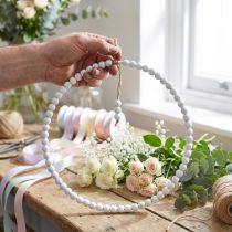 Artikel Witte parel decoratieve krans Ø28cm 4-delige set - Veelzijdige hangende decoratie voor lente-, bruiloft- en vintagedecoraties