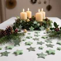 Artikel Strooidecoratie Kerststerren strooisterren groen Ø4/5cm 40 st
