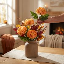 Artikel Kunstbloem Chrysant Oranje Ø7cm 18cm 4st
