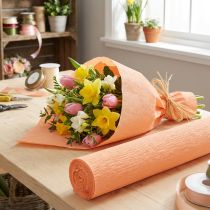 Artikel Bloemist crêpepapier zalm 50x250cm