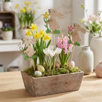 Artikel Bloemplug konijntje van hout 9cm 12 st