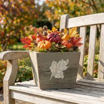 Artikel Shabby Chic Houten Plantenbak Grijs 11×14,5×14cm