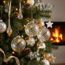 Artikel Kerstballen, Kerstballen transparant Ø7.5cm 3st