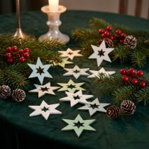 Artikel Houten Sterren Decoratie Strooidecoratie Kerst Groen H4cm 72 st
