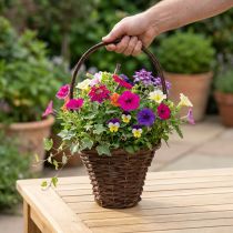 Artikel Mand met handvat, rustieke plantenmand Ø24×H18cm