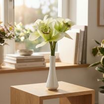 Artikel Kunstorchideeën kunstbloemen in vaas wit/groen 28cm