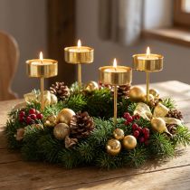 Artikel Theelichthouder om in te steken gouden theelichthouder Advent Ø4cm 8 st