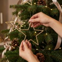 Artikel Kerstdecoratie ster hanger gouden glitter 12cm 12st