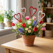 Artikel Bloemsteker Moederdag siersteker hart 5cm 12 stuks