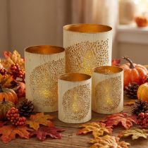 Artikel Herfst lantaarn metaal decoratie H20,5/15,5/10,5cm set van 3