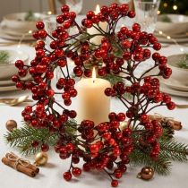 Artikel Bessenkrans rode kunstplanten rood Kerst Ø20cm