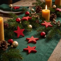 Artikel Strooidecoratie kerststerren rode houten sterren Ø5,5cm 12st