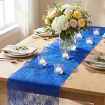 Artikel Decoratieve fleece tafelloper decoratieve fleece tafelloper blauw 23cm 25m