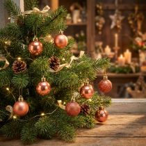 Artikel Mini kerstboomballen oranje breukvast Ø3cm 14st