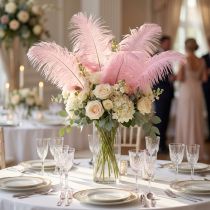 Artikel Struisvogelveren Echte Veren Decoratie Roze 20-25cm 12 st