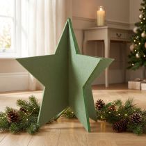 Artikel Vilten decoratieve ster om kerstdecoratie neer te zetten vilt groen H62cm
