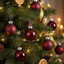 Artikel Glazen bollen Kerst in Bordeaux mix Ø3cm 22 st