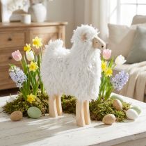 Artikel Houten Schaap Paasdecoratie Schaap Wit Natuurlijk 30x4.5x36.5cm