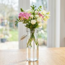 Artikel Flesdecoratie glazen fles met dop Ø8cm 24cm