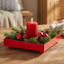 Artikel Decoratieve schaal vierkant rood metalen schaal 15×15cm 2 stuks