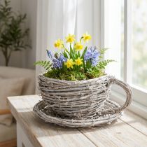 Artikel Theekopje van natuurlijk materiaal met een rustieke uitstraling, perfect voor een exclusieve interieurdecoratie (13 cm).