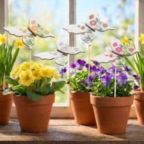 Artikel Vlinderdecoratie op stokjes, ideaal als blikvanger in de tuin of bloempot, 29 cm, 12 stuks