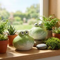 Artikel Decoratieve keramische kikkerfiguurtjes voor de woonkamer en het bureau, 10 cm, 2 stuks