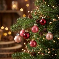 Artikel Kerstbal van glas, glanzend, 3 cm, 22 stuks