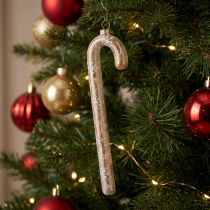 Artikel Kerstornament van glas in de vorm van een zuurstok, nostalgische kerstboomversiering, 22 cm