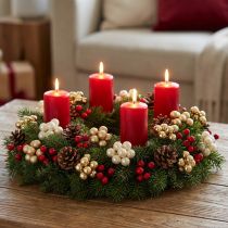 Artikel Mini kerstballen op draad goud, crème Ø1,5cm 140 stuks