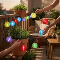 Artikel Solar lantaarn ketting LED kleurrijk 4.5m 10 lampen koud wit